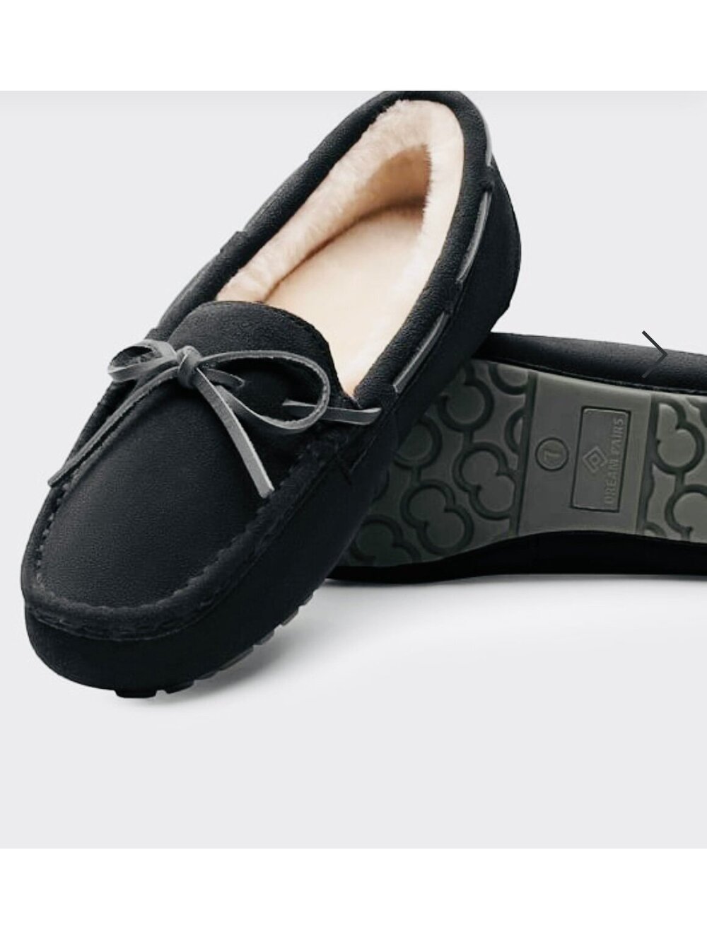 New - DREAM PAIRS Moccasin Style Shoes with Faux Fur - Size 9 (8-Runs Small)